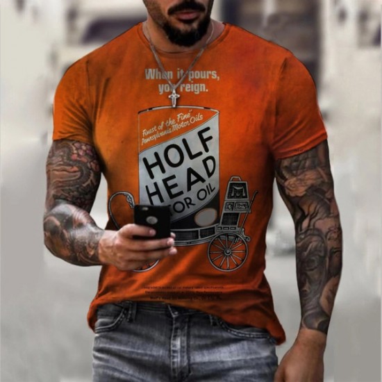 Round neck slim fit printed short sleeve men's HE1605-01-02 Round neck slim fit printed short sleeve men's HE1605-01-02