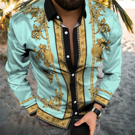 Printed Hawaiian collar loose fit shirt HF3018-04-03 Printed Hawaiian collar loose fit shirt HF3018-04-03