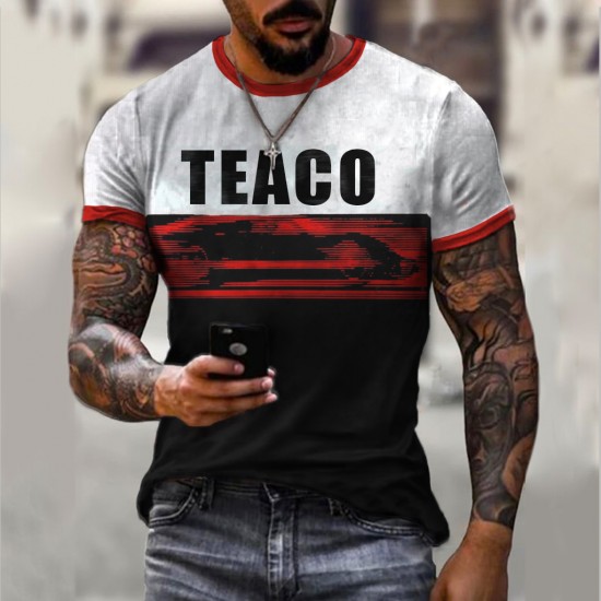 Casual 3D round neck printed T-shirt HF1210-02-02 Casual 3D round neck printed T-shirt HF1210-02-02