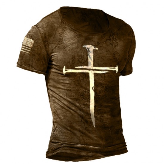 Cross style spiritual T-shirt HF2117-04-03 Cross style spiritual T-shirt HF2117-04-03